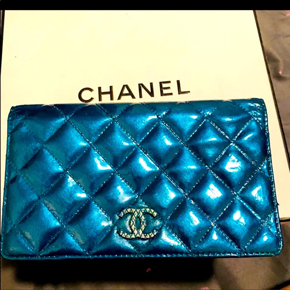 Chanel quilted  flip wallet